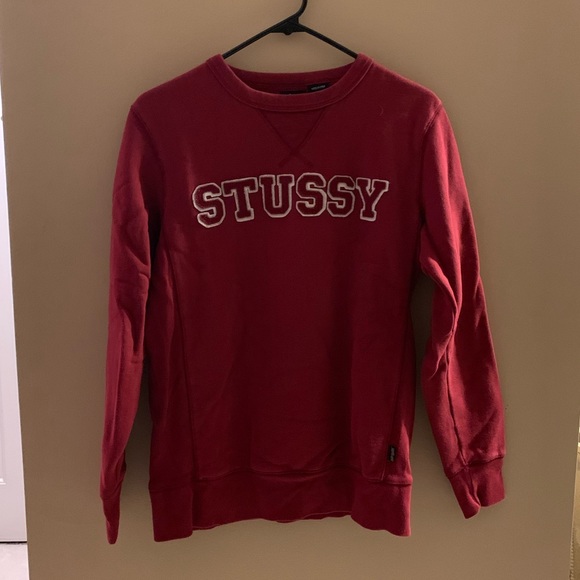 Maroon Stussy vintage thick crew neck sweatshirt - Picture 1 of 1